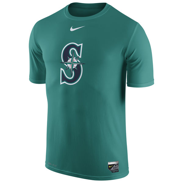MLB Men Seattle Mariners Nike Authentic Collection Legend Logo 1.5 Performance TShirt  Aqua